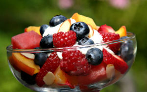 a nice fruit salad is the perfect way to cool off in the summer time