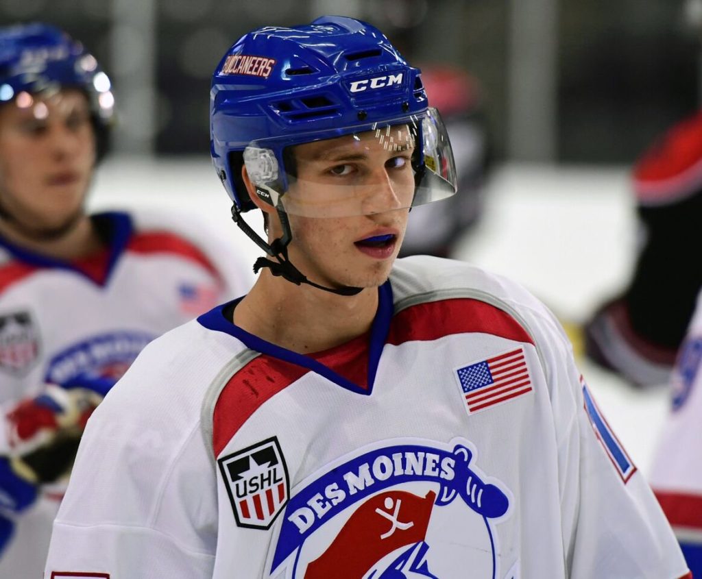 20 year-old Adam Parsells has played for the Green Bay Gamblers, Chicago Steel, and Des Moines Buccaneers
