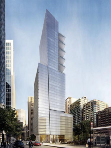 Park Tower will stand lower than its main competition, but will boast greater typical floor space.