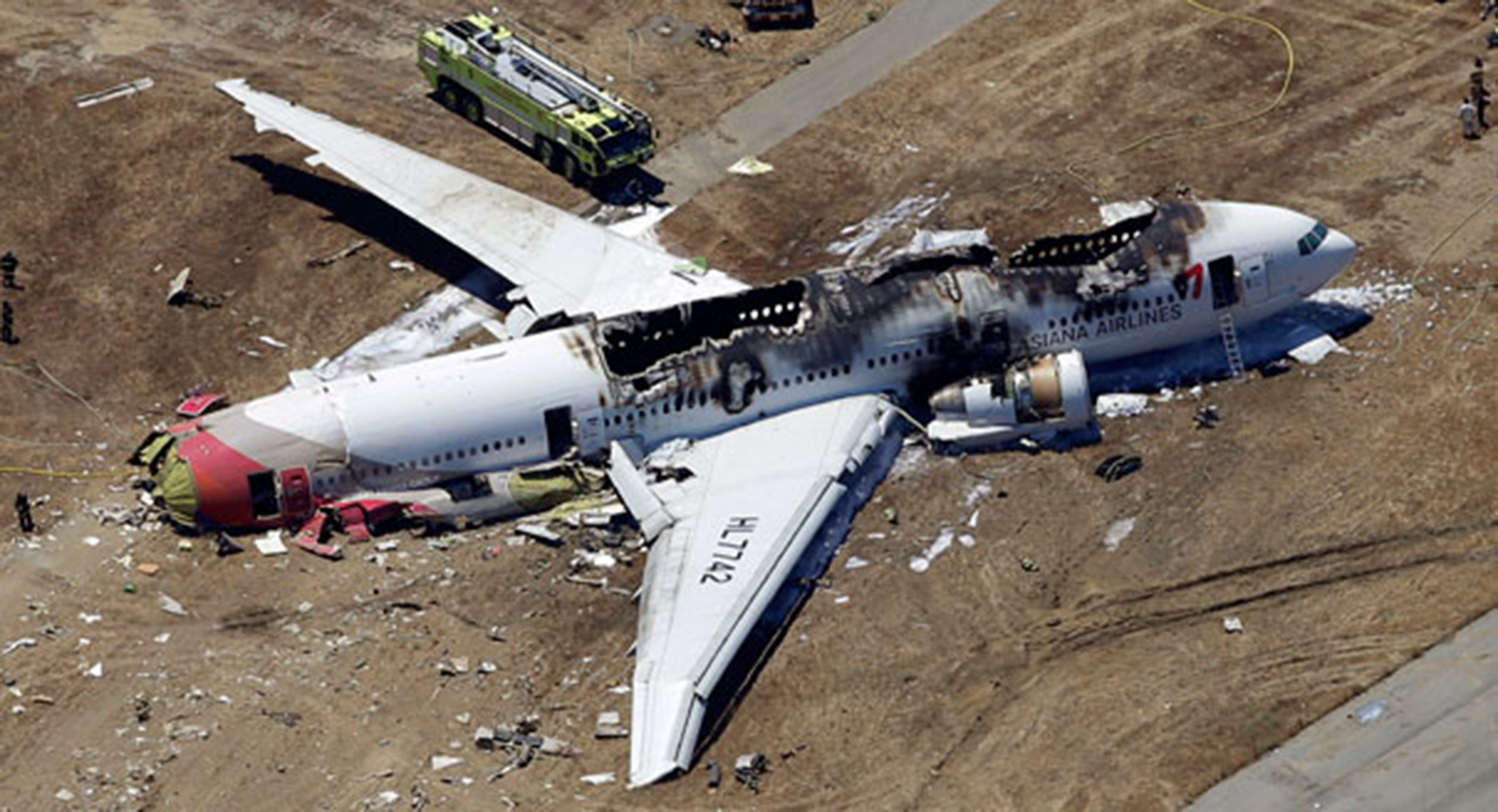 Asiana Flight 214's wreckage after a crash landing at SFO International Airport.The San Francisco News