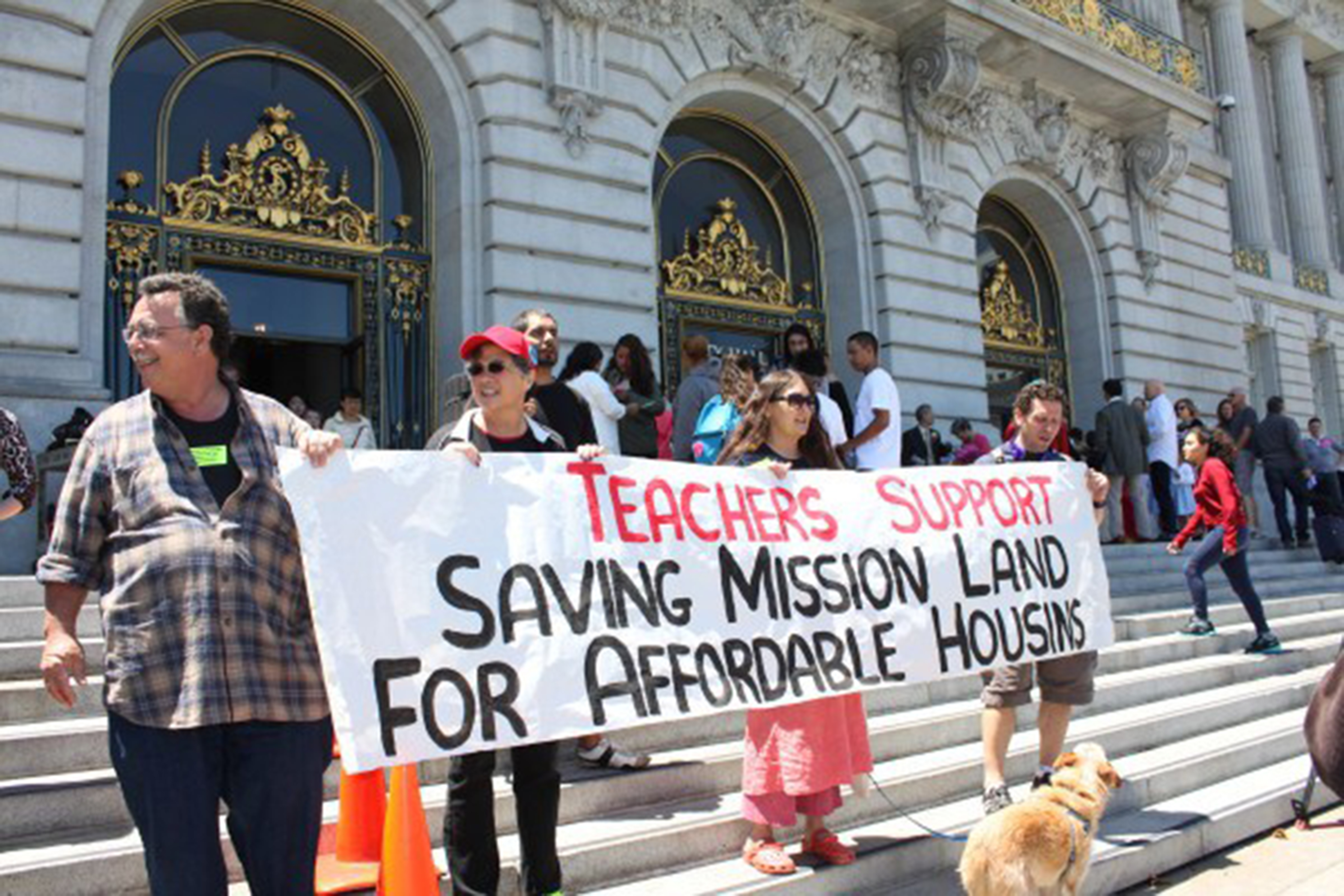 San Francisco teachers rally for affordable housing outside of San Francisco City Hall. The San Francisco News