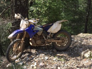 Cavanaugh's motorcycle, near where his body was found