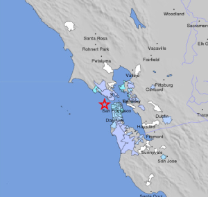 The 3.3M quake struck at a similar location to that of the infamous 1906 quake. Photo Courtesy of USGS