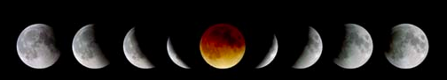 Totality is embraced by the partial phases of the 2000 total lunar eclipse. Photo by Frank Espenak.