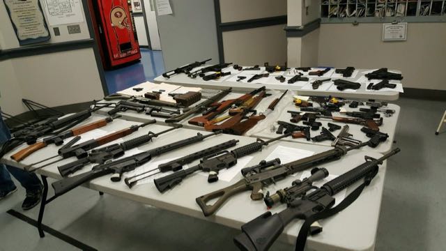 All the weapons seized from Dane's home. Photo courtesy of the SFPD.