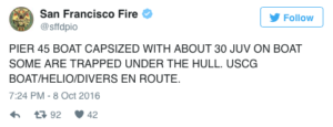The San Francisco Fire Department tweeted the incident.
