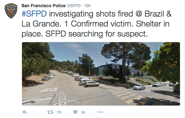 @SFPD tweet June Jordan school shooting information. 