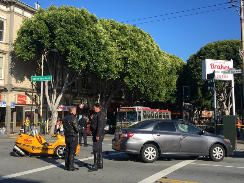 Two Ejected From GoCar After Collision With Sedan