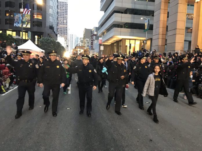 Police March And Protect During Lunar New Year Parade