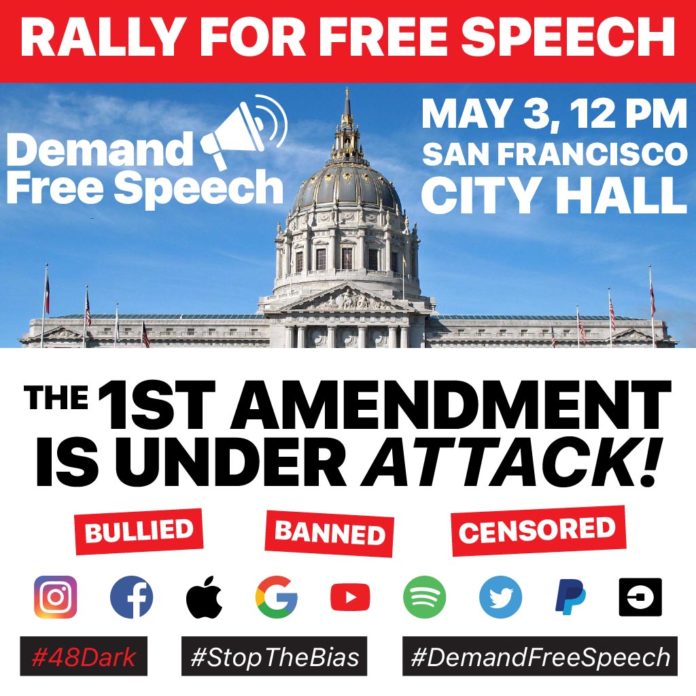Conservative Group Protests Social Media At City Hall