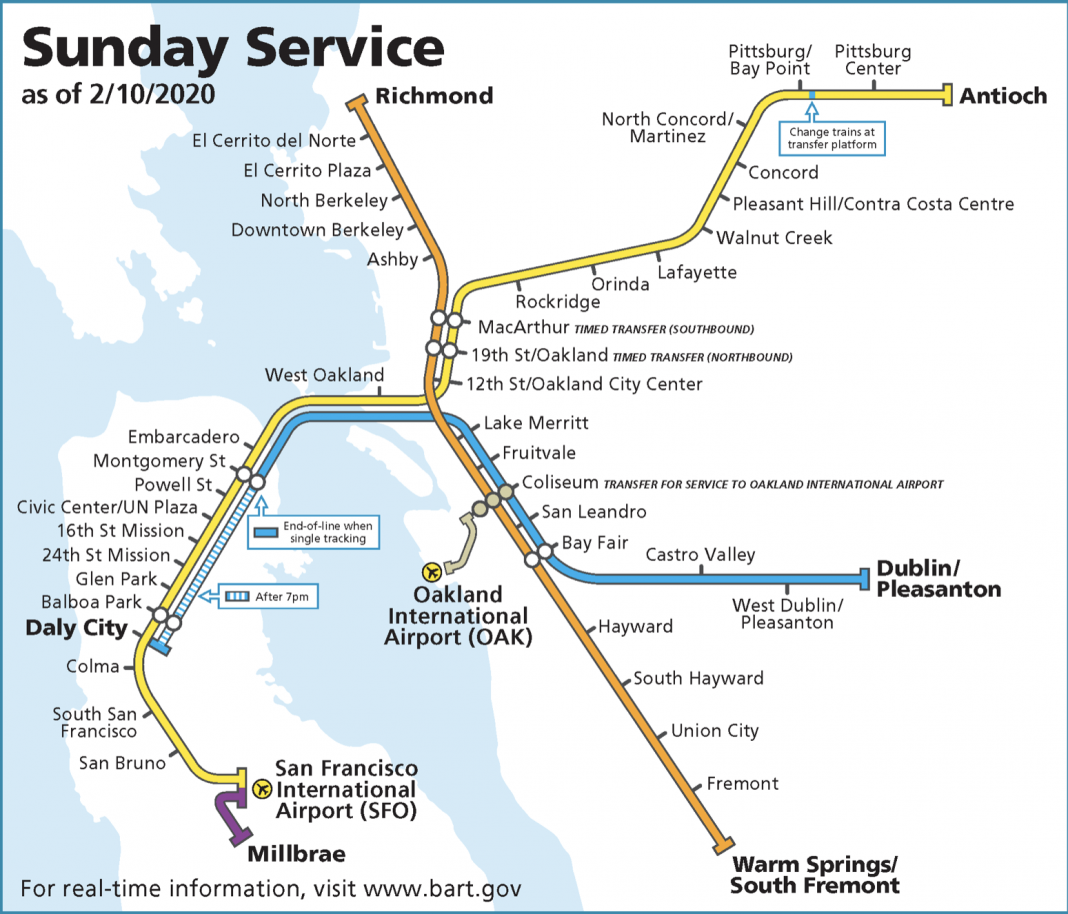 BART schedule and operational changes will begin Monday, February 10.