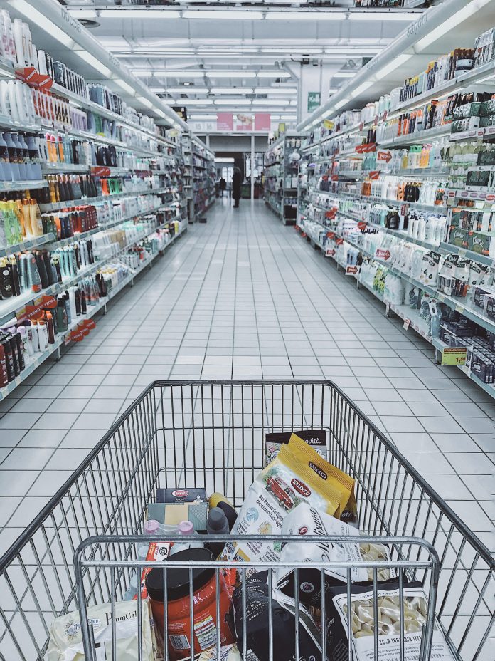 Safeway Implements “One Way” Aisle Rule At Some Locations Customers that walk past each other in aisles do not follow the six feet away rule.