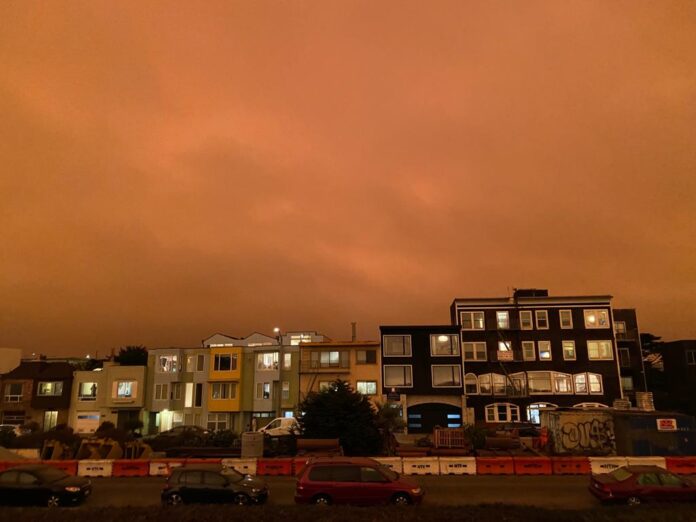 Orange Glow Settles Over San Francisco