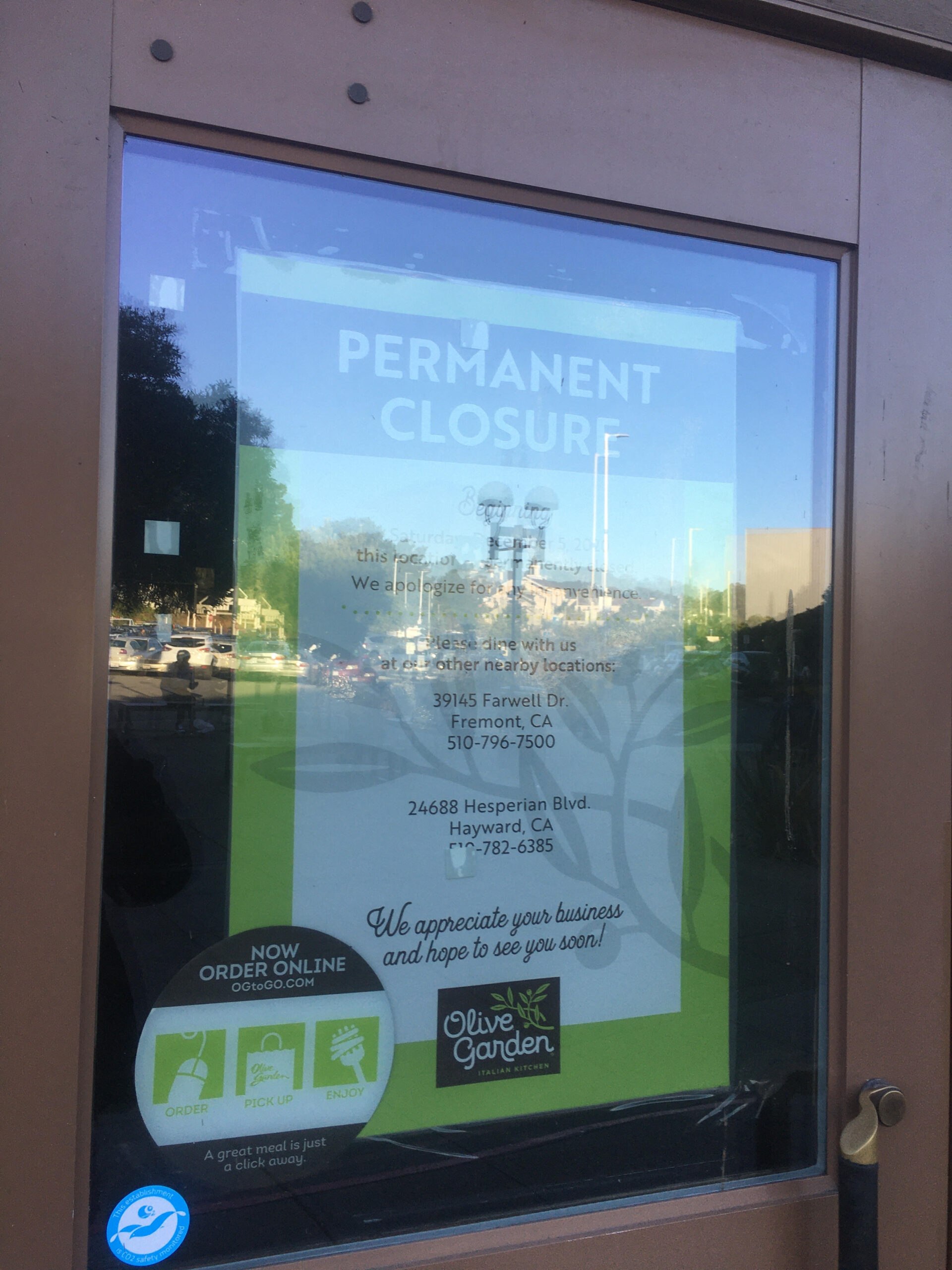 San Francisco S Only Olive Garden Closes During Covid Pandemic San Francisco News