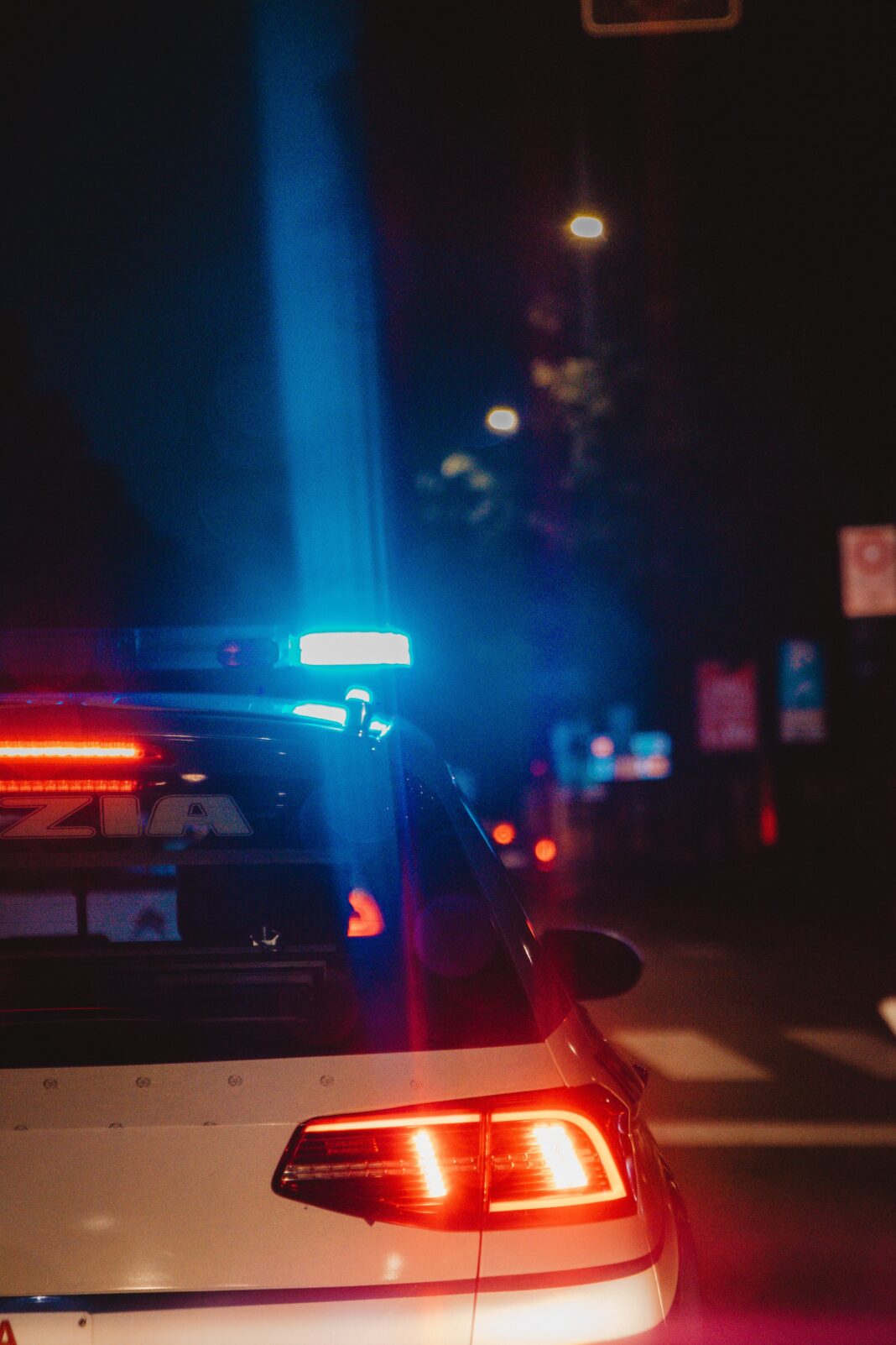 police headlights