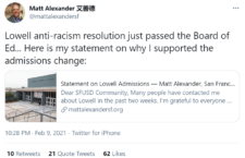 Matt Alexander, SFUSD Board, Why Change Lowell High’s Admissions