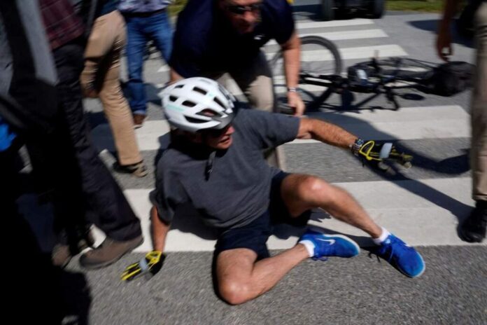 President Joe Biden Falls Off His Bicycle