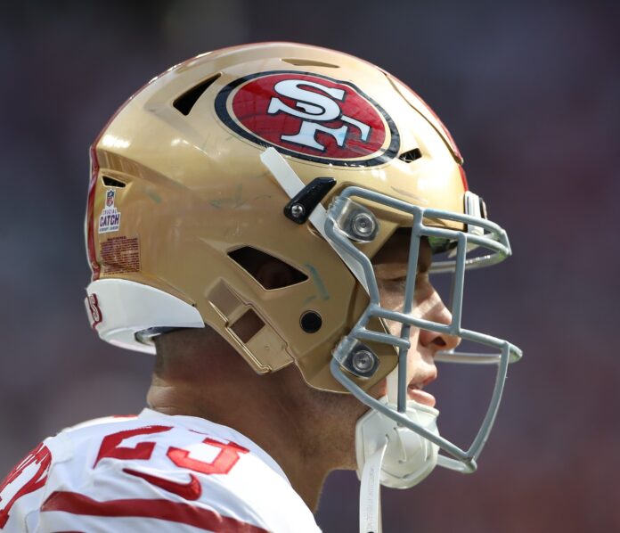 49ers Make The Giants Feel Small San Francisco 49er Christian McCaffrey in Thursday nights won. (PHOTO: Jevone Moore)