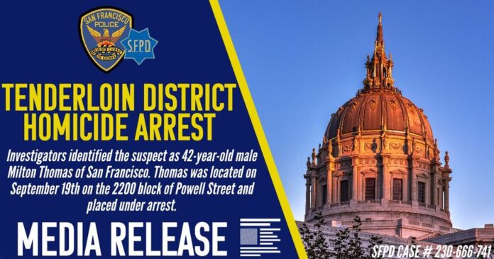 Milton Thomas Arrested For Tenderloin District Murder Thomas