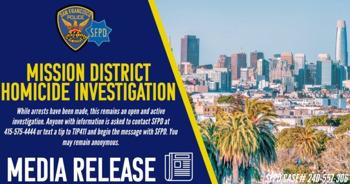 Mission District Homicide Being Investigated By SFPD