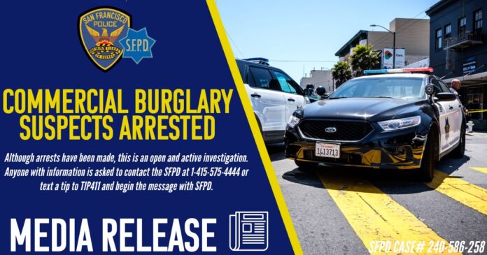 Suspects Arrested For Commercial Burglary In Richmond District