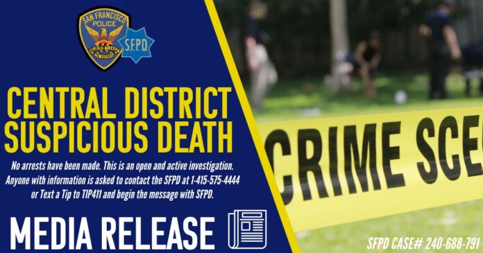 SFPD Investigates Suspicious Death In The Central District