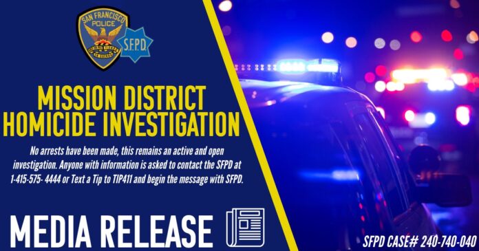 SFPD Investigating Mission District Fatal Stabbing