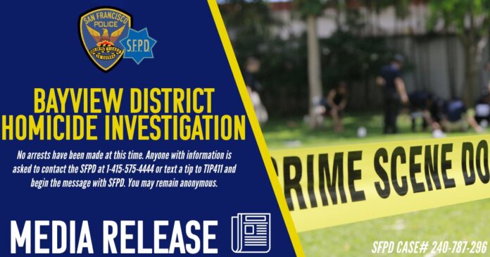 SFPD Investigating Bayview District Fatal Shooting