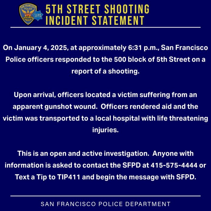 SFPD Investigating 5th Street Shooting Shooting