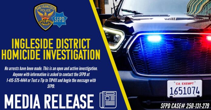 Ingleside District Homicide Under Investigation By SFPD