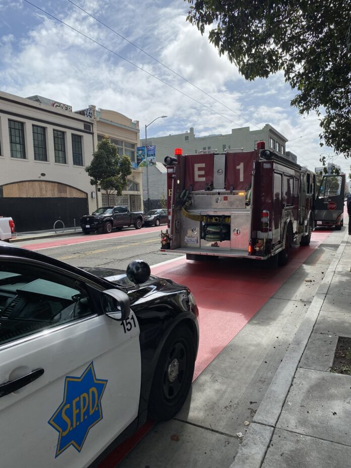 Projectile Strikes San Francisco Fire Department Engine 1
