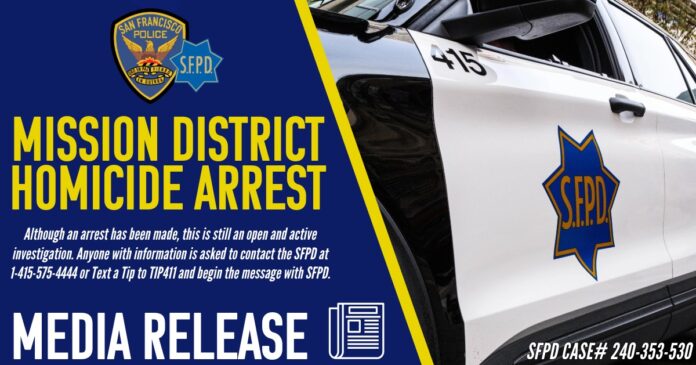 Mission District Homicide Suspect Arrested By SFPD
